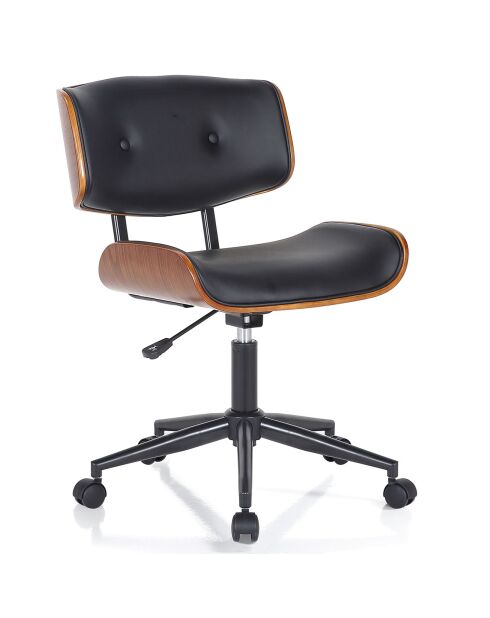 Chaise de bureau visby-b noyer/noir - 50x54x78/ 88 cm
