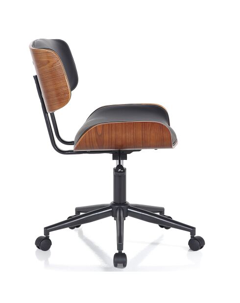 Chaise de bureau visby-b noyer/noir - 50x54x78/ 88 cm