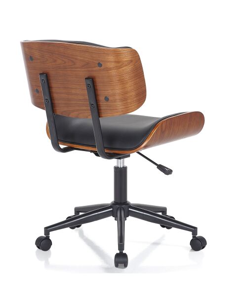 Chaise de bureau visby-b noyer/noir - 50x54x78/ 88 cm