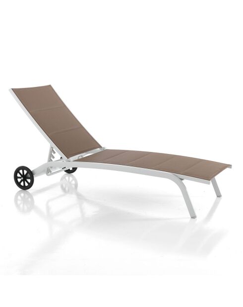 Chaise longue kastri blanc/tortora