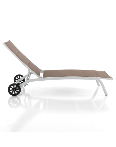 Chaise longue kastri blanc/tortora