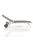 Chaise longue kastri blanc/tortora