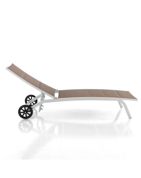 Chaise longue kastri blanc/tortora