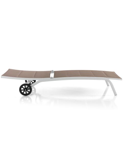 Chaise longue kastri blanc/tortora