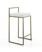 Tabouret de bar dodo blanc/doré - 77x41x41 cm