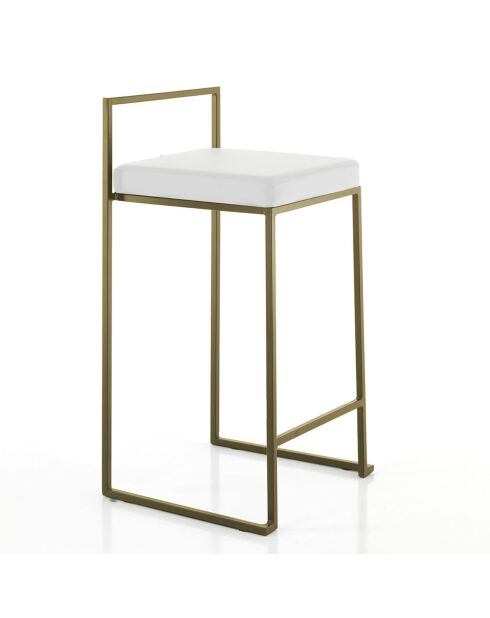Tabouret de bar dodo blanc/doré - 77x41x41 cm