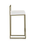 Tabouret de bar dodo blanc/doré - 77x41x41 cm