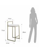 Tabouret de bar dodo blanc/doré - 77x41x41 cm