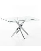 Table/bureau mill 140 transparent/chrome - 76x140x80 cm