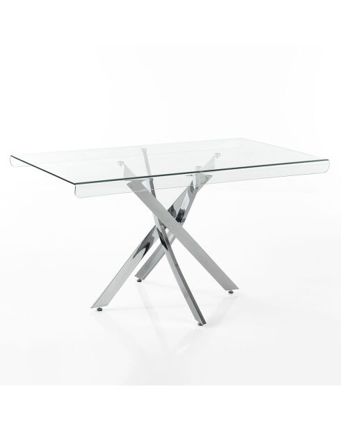 Table/bureau mill 140 transparent/chrome - 76x140x80 cm
