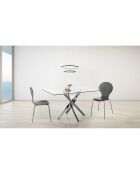 Table/bureau mill 140 transparent/chrome - 76x140x80 cm