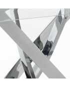 Table/bureau mill 140 transparent/chrome - 76x140x80 cm