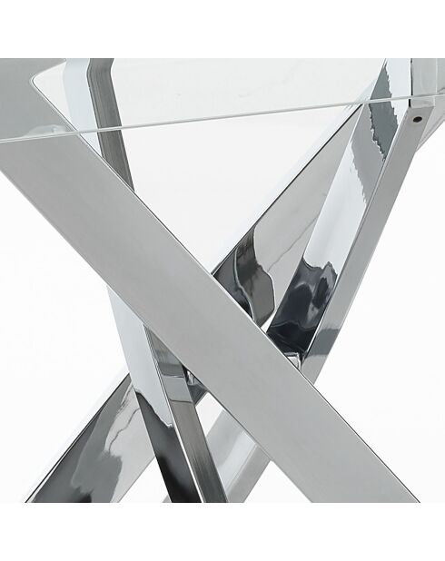 Table/bureau mill 140 transparent/chrome - 76x140x80 cm