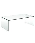 Table basse cristal transparent - 35x110x55 cm
