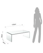 Table basse cristal transparent - 35x110x55 cm
