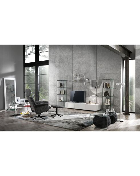 Table basse cristal transparent - 35x110x55 cm