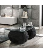 Table basse cristal transparent - 35x110x55 cm
