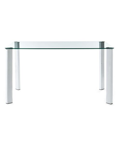 Table/bureau janet transparent/blanc - 140xP80x75 cm