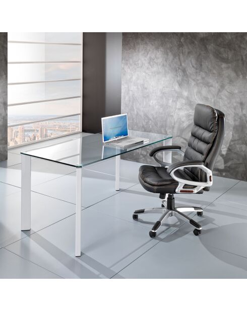 Table/bureau janet transparent/blanc - 140xP80x75 cm