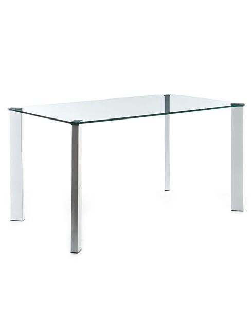 Table/bureau janet transparent/blanc - 140xP80x75 cm