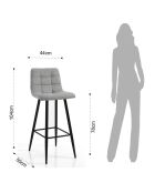 Tabouret toffee gris/noir - 104x44x50 cm