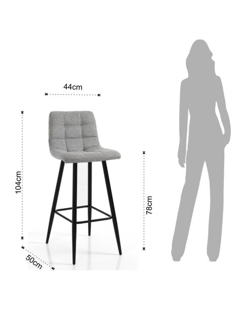 Tabouret toffee gris/noir - 104x44x50 cm