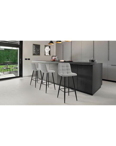 Tabouret toffee gris/noir - 104x44x50 cm
