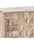 Buffet 3 portes amon bois/noir - 75x172x45 cm