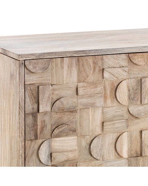 Buffet 3 portes amon bois/noir - 75x172x45 cm