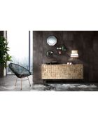 Buffet 3 portes amon bois/noir - 75x172x45 cm