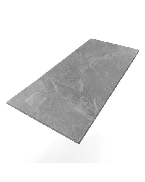 Table à rallonge molly 1  blanc/gris marbre - 140/170/200x80x75 cm