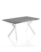 Table à rallonge molly 1  blanc/gris marbre - 140/170/200x80x75 cm