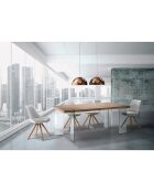 Table waver transparent/chêne - 75x90x180 cm