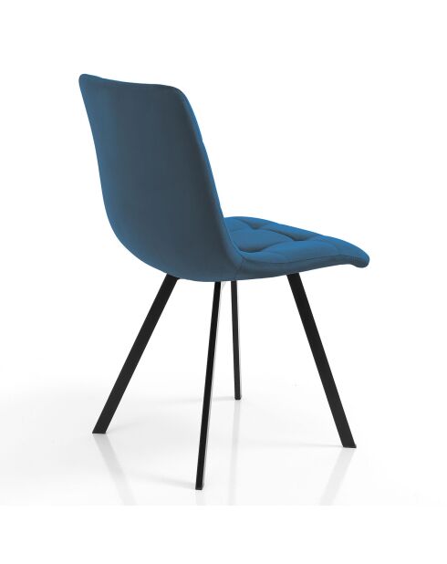 Chaise rembourrée toffee  bleu/noir - 87x44x56 cm