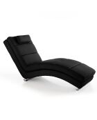 Chaise longue sofia noire - 85x62x172 cm