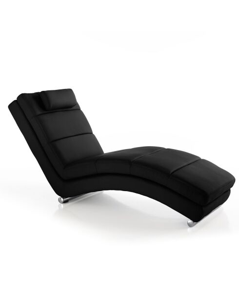 Chaise longue sofia noire - 85x62x172 cm