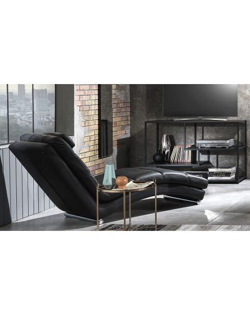 Chaise longue sofia noire - 85x62x172 cm