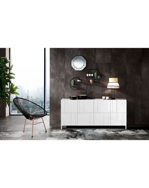 Grand buffet eddy random blanc - 84x174x40 cm