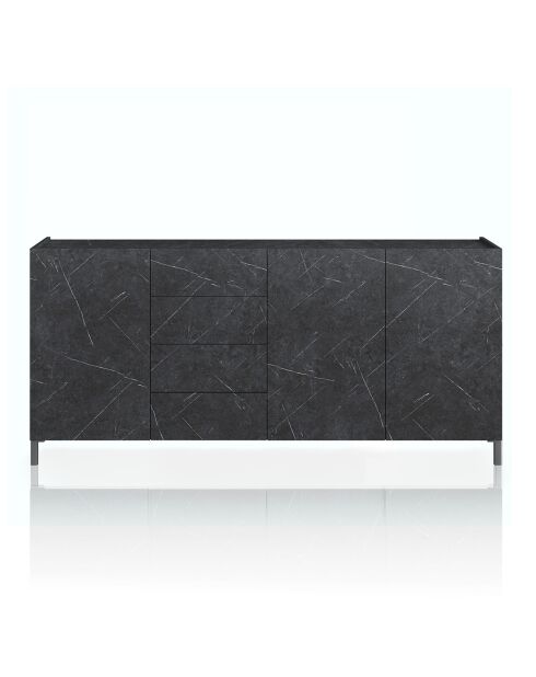 Grand buffet eddy marbre noir - 174x40x84 cm