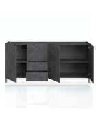 Grand buffet eddy marbre noir - 174x40x84 cm