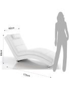 Chaise longue sofia blanche - 85x62x172 cm