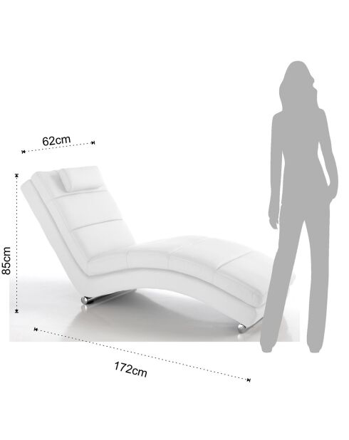 Chaise longue sofia blanche - 85x62x172 cm