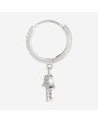 Boucle d'oreilles Charms Hands Diamant 0.19 ct or blanc