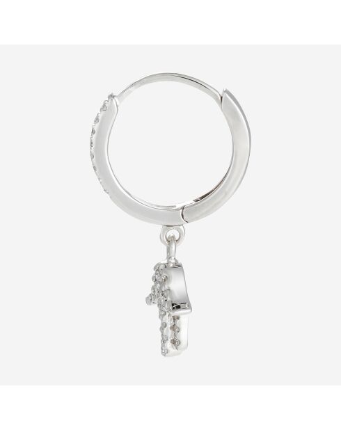 Boucle d'oreilles Charms Hands Diamant 0.19 ct or blanc