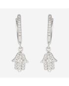 Boucle d'oreilles Charms Hands Diamant 0.19 ct or blanc