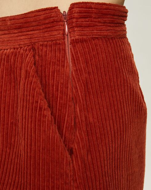 Jupe en Velours côtelé Nilia acajou