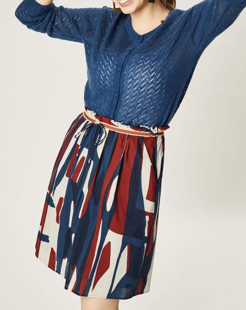 Jupe Chimene imprimée marine