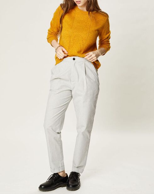 Pantalon Leno blanc/marine