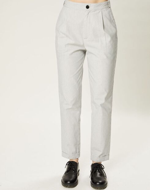 Pantalon Leno blanc/marine