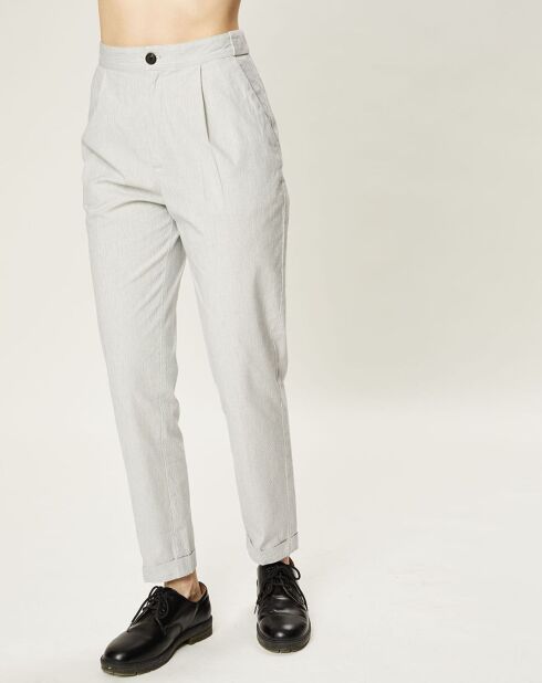 Pantalon Leno blanc/marine